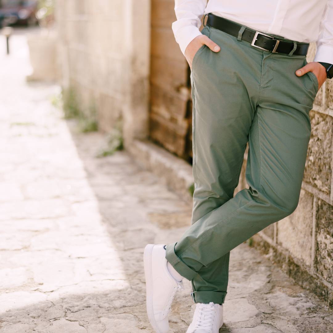 Equally versatile are chinos and khakis in lightweight cotton or cotton blends.